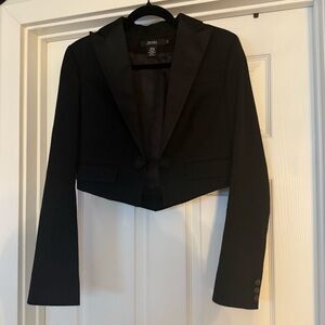 Rugby Ralph Lauren Black Cropped Wool Blazer